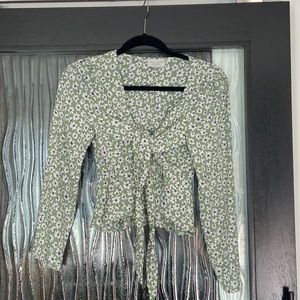 Small floral wrap top.